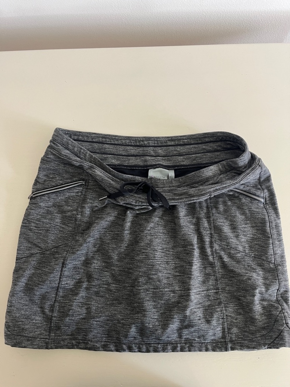 Athleta Charcoal Gray Performance Skort with Drawstring